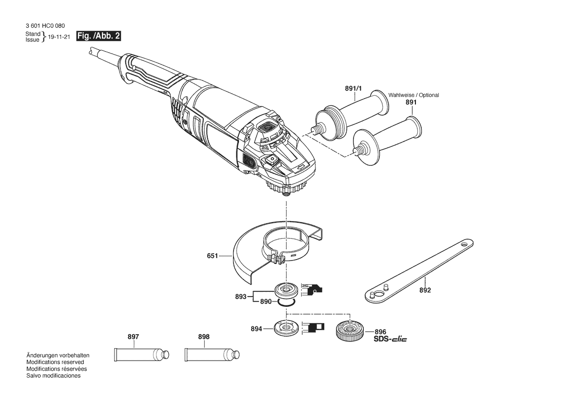 BOSCH GWS 2200 - 3601HC00L0