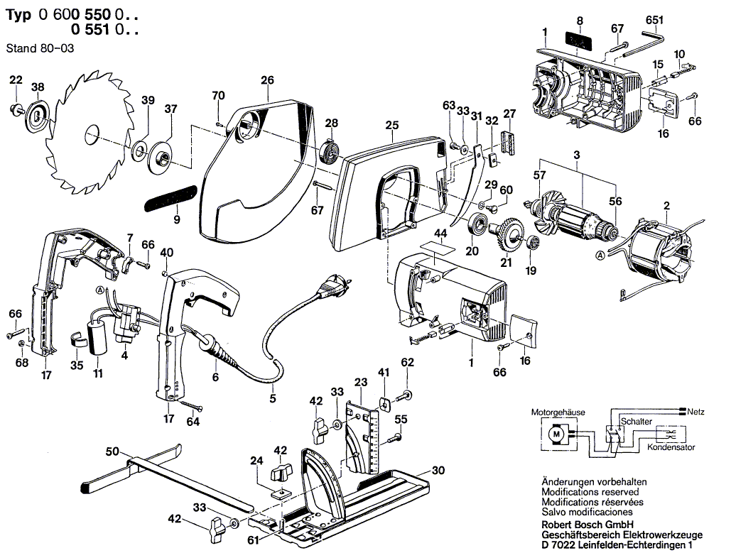 Handkreissäge Bosch Pks 55 A Inkl Sägeblatt BOSCH Handkreissäge - 0600551034
