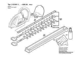 BOSCH Typschild | Ersatzteile fr AHS 36 | 160111A3H3