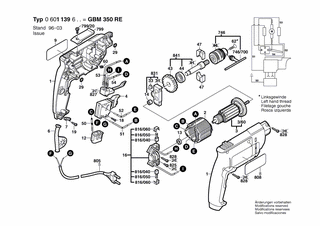 BOSCH Typschild | Ersatzteile fr GBM 350 RE | 160111A3H3