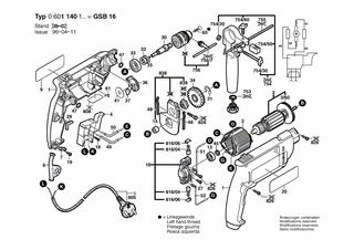 BOSCH Bohrfutterschlüssel SG2 | Ersatzteile für GSB 16 | 2607950007
