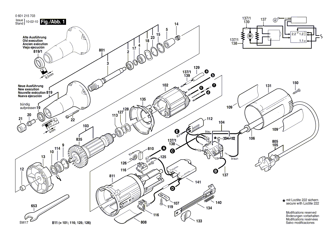 BOSCH Lüfter | Ersatzteile für GGS 27 LC - 0601215732 | 2606610050