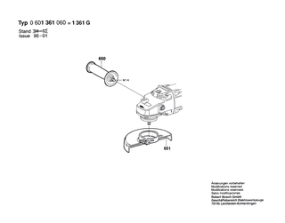 BOSCH Kabelf�hrung | Ersatzteile f�r 1361 G | 1602388027