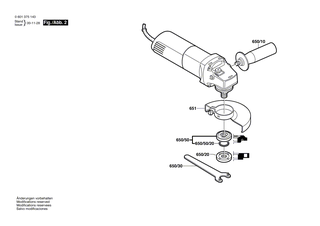 BOSCH Netzanschlussleitung CN 2,65m 2 x 0,75mm H05 W-F | Ersatzteile f�r GWS 6-125 | 1604460263
