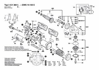 BOSCH Schleifspindel | Ersatzteile für GWS 14-125 C | 1607000D6A